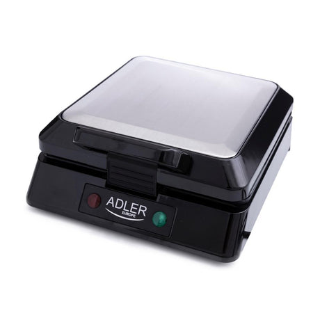 Adler AD 3036 Waffeleisen 4 belgische Waffeln gleichzeitig Silber Schwarz 1500 Watt Waffel Maker