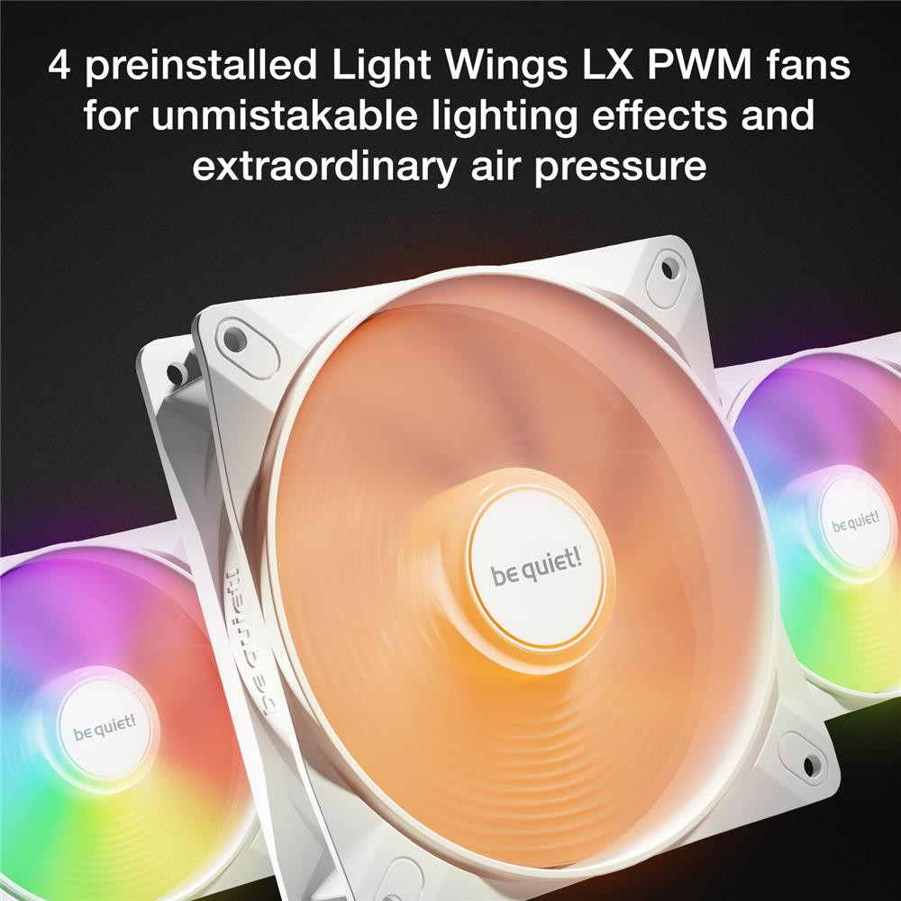 be quiet! Pure Base 501 LX White PC-Gehäuse 4 vorinstallierte Light Wings PWM-Lüfter ARGB-Beleuchtung