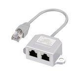 LogiLink T-Adapter RJ45 Stecker 2x RJ45 Buchse ISDN geschirmt 15cm Metallgehäuse Anschlussadapter