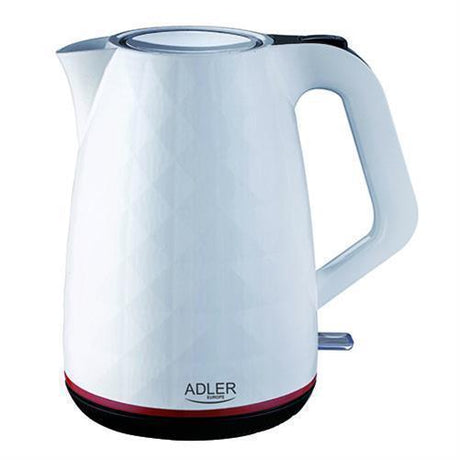 Adler AD 1277W Wasserkocher in Weiß, 1,7 Liter, 2200 Watt, mit 360 Grad Basisstation