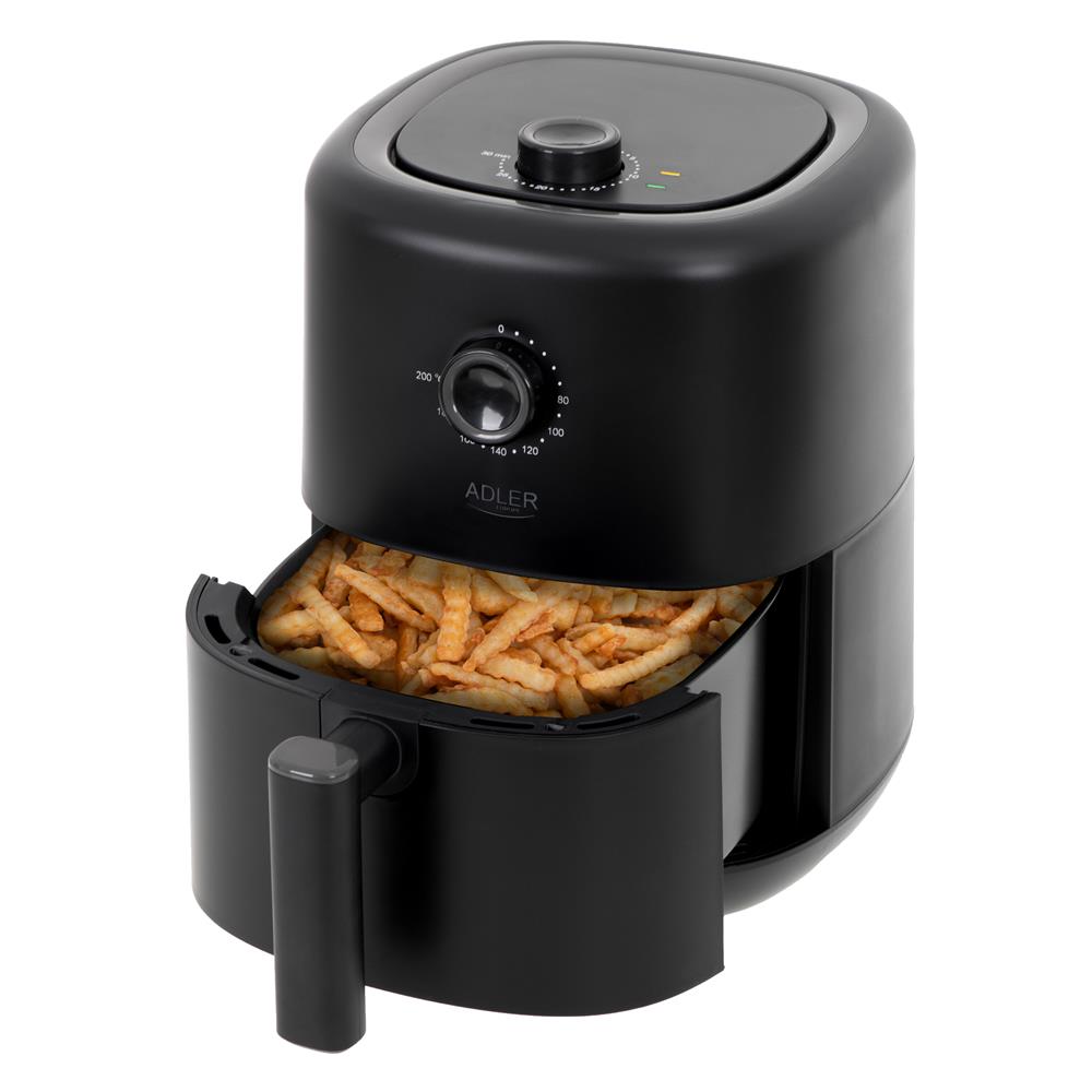 Adler AD 6310 Heißluftfritteuse 2200 Watt 3 L Schwarz Airfryer Fritteuse fettfrei Frittiergerät