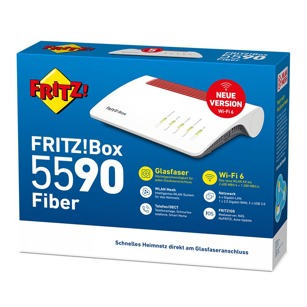 FRITZ!Box 5590 Fiber – Premium-Glasfaser-Router mit Wi-Fi 6 & hoher Performance