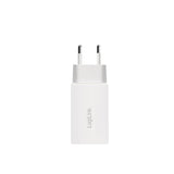 LogiLink Dual-USB-Steckdosenadapter, GaN, 65 W, 2x USB-C PD/QC, Weiß
