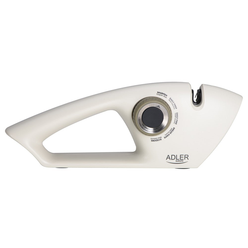 Adler AD 4530 Messerschärfer 5-stufig, manueller Präzisionsschärfer für Küchenmesser, Wellenschliffmesser und Scheren, Wolframkarbid, Diamant, Keramik, kompakt