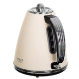 Adler AD 1343 Wasserkocher in Beige, 1,5 Liter, 2200 Watt, aus Edelstahl mit Abschaltautomatik