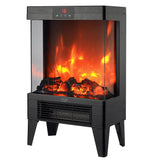 Adler AD 7755 Elektrokamin Schwarz mit 3D Flamme einstellbare Temperatur