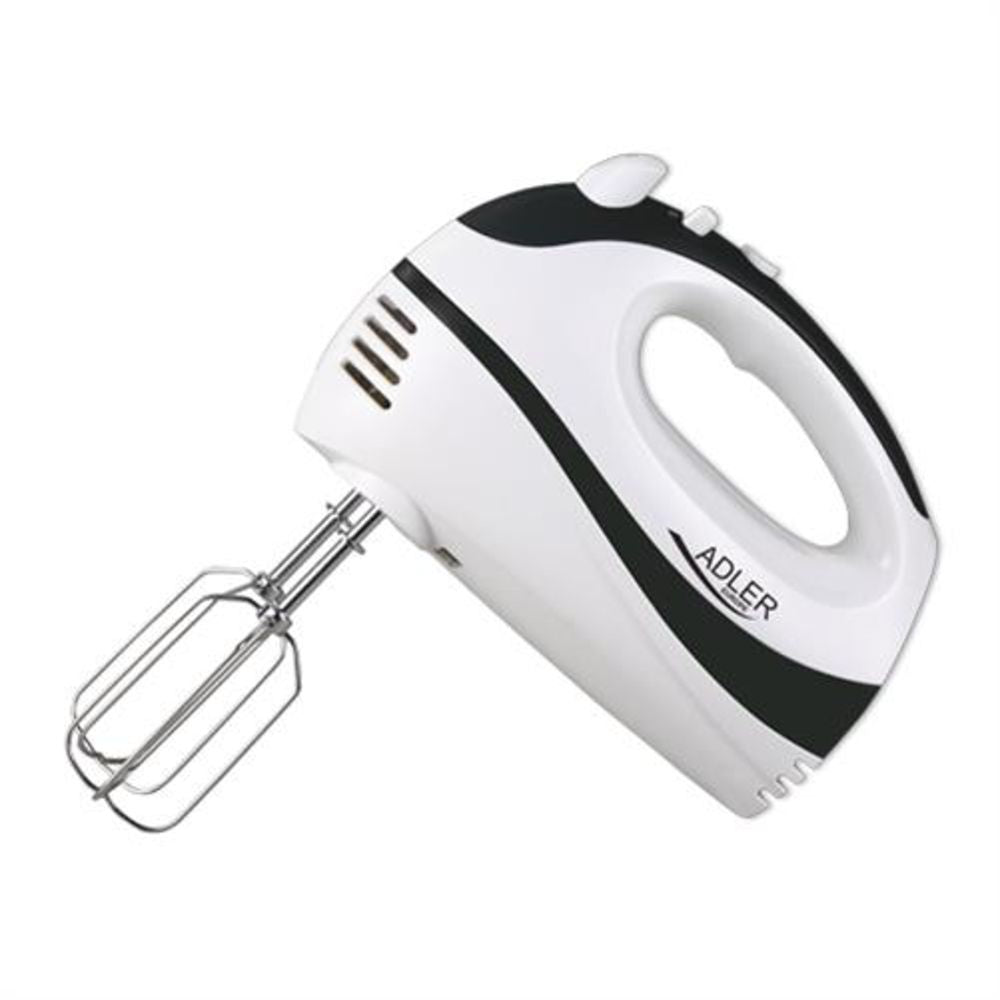 Adler AD 4205 b Handmixer weiß/schwarz mit 5 Geschwindigkeitsstufen 300 Watt