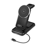 LogiLink 4-in-1 Ladestation – MagSafe kompatibel, kabellos, max. 20,5 W, schwarz