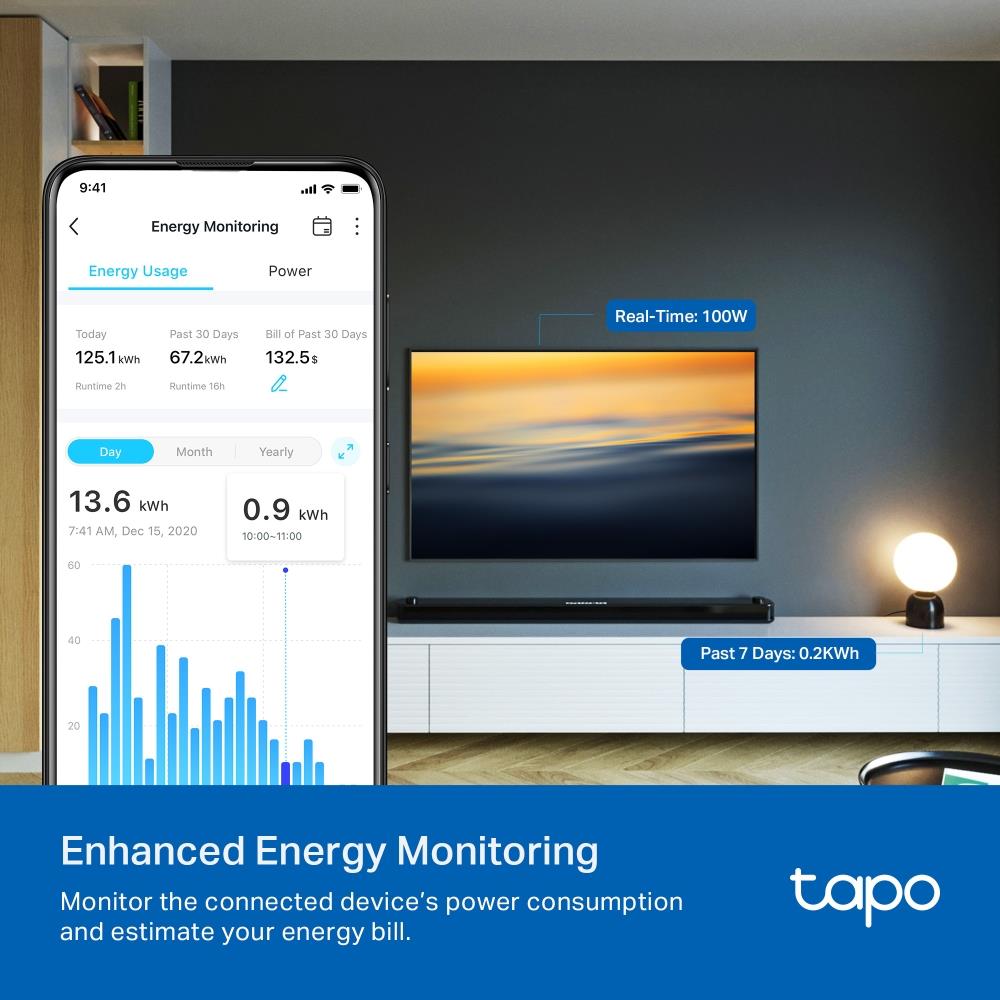 TP-Link Tapo P115 4er Pack Smart WLAN Steckdose Energieüberwachung App Steuerung