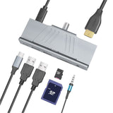 LogiLink USB 3.2 Gen 1x1 USB-C 7-in-1 Multifunktions-Hub zum Klemmen kompatibel mit MacOS