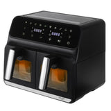 Adler AD 6315 Doppel Heißluftfritteuse mit Sichtfenster 8L Airfryer 2 Fächer schwarz