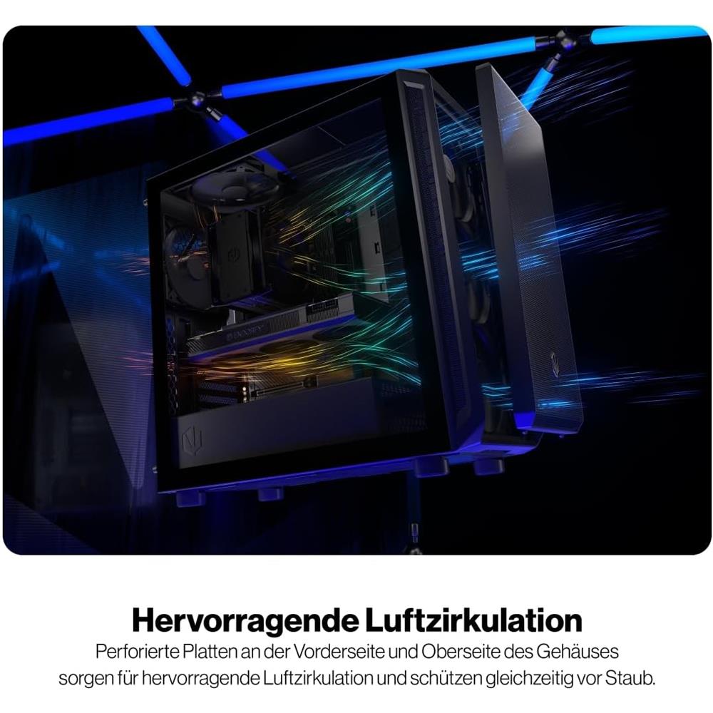 ENDORFY Arx 700 Air, ATX PC-Gehäuse, inkl. 5x 140mm PWM-Lüfter, Top und Front aus luftigem Mesh | EY2A012