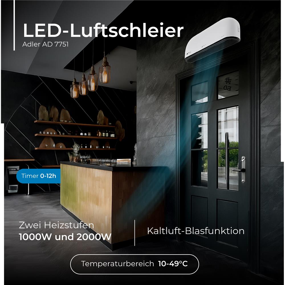 Adler AD 7751 Klimaanlage Weiß Heiz- und Kühlfunktion Temperatur individuell einstellbar
