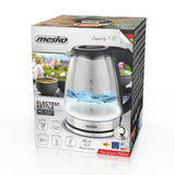 Mesko MS 1307 Wasserkocher Glas 1,8 L mit LED-Beleuchtung und Überkochschutz
