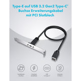 GRAUGEAR Type E auf USB 3.2 Gen2 Type C Verlängerung mit PCI Halterung