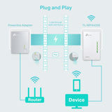 TP-Link TL-WPA4220 AV600 WLAN N300 WiFi max. 600Mbit/s Powerline max. 300Mbit/s WLAN 2,4GHz weiß
