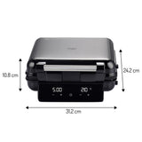Adler AD 3096 4-in-1 Sandwichmaker, Sandwichtoaster mit Wechselplatten, Waffeleisen, Kontaktgrill, LED-Touchdisplay, Timer, Temperaturregelung, Antihaftbeschichtung, Schwarz/Silber