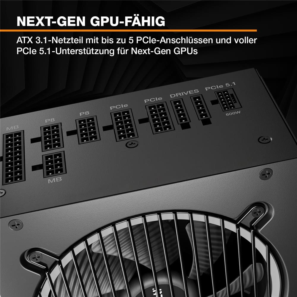 be quiet! PURE POWER 13 M 1200W Netzteil – ATX 3.1, PCIe 5.1, 80 PLUS Gold
