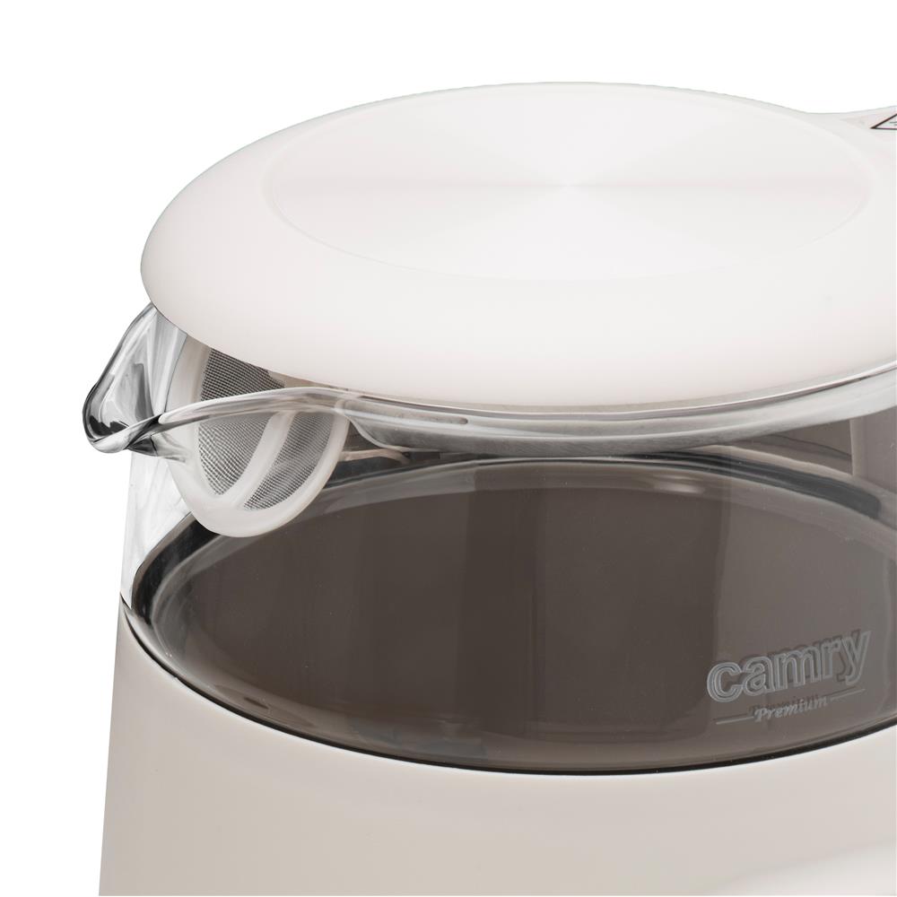 Camry CR 1383 Wasserkocher 1,7 L Temperaturregelung Glas 2200 W Beige