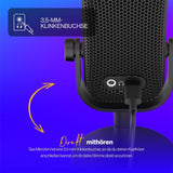 ENDORFY Solum Voice S (schwarz, USB-C), Mikrofon, Beleuchtet, Klinke, Mute-Button