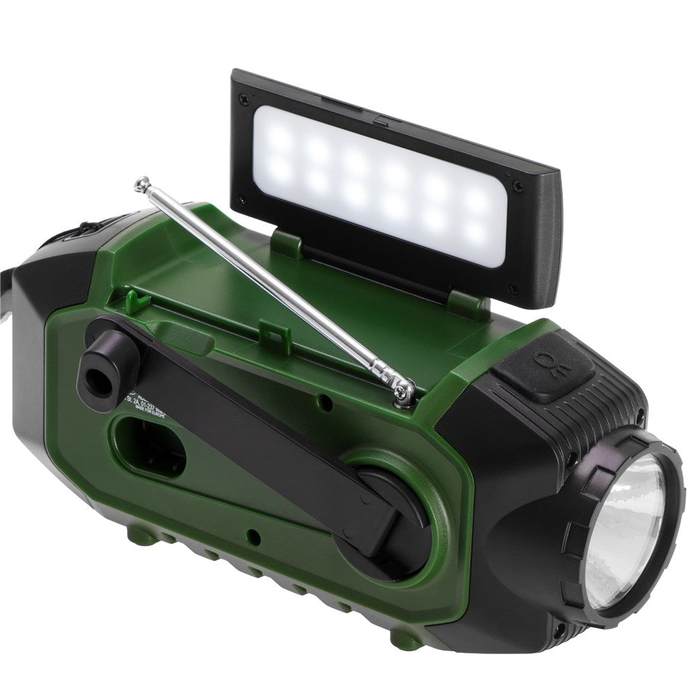 Camry CR 1919 Notfallradio mit Solar, Kurbel, Bluetooth, 4000 mAh Powerbank, Taschenlampe und Leselampe