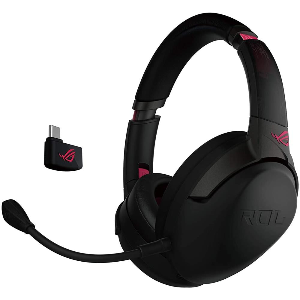 ASUS ROG Strix Go 2.4 Electro Punk Gaming Headset kabellos 2,4GHz USB-C AI Noise Cancelling Mikrofon