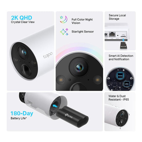 TP-Link Tapo C420S1 2K WLAN Kamera Set Akku Outdoor mit Hub IP65