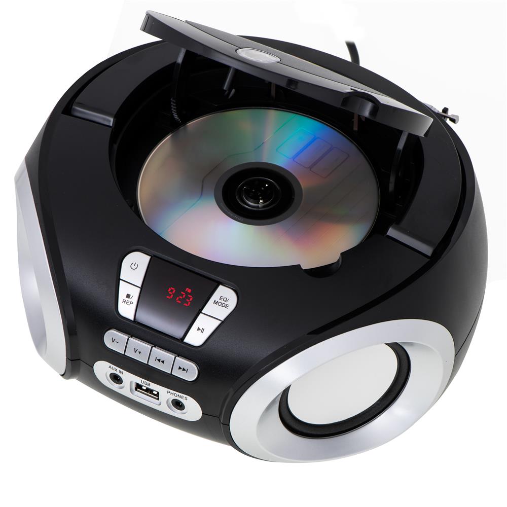 Adler AD 1181 CD Boombox FM Radio CD-Player MP3 USB / AUX Anschluß LCD Anzeige Batterie oder Strom