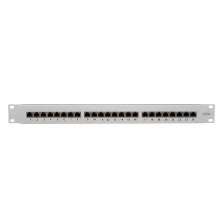 LogiLink Patchpanel 19 Einbau Kat.6A STP 24 Ports, grau