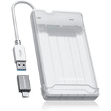 GRAUGEAR Externes Gehäuse für 2,5" Festplatte SSD/HDD inkl. USB-C zu USB-A Adapter