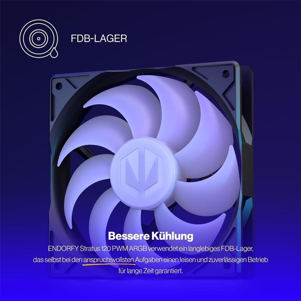 ENDORFY Stratus 120 PWM ARGB PC-Gehäuselüfter, 120mm, Beleuchtet | EY4A008