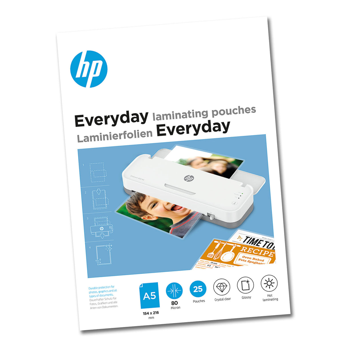 HP Everyday Laminierfolien DIN A5, 80 Micron, 25 Stück