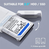 GRAUGEAR Externes Gehäuse für 2,5" Festplatte SSD/HDD inkl. USB-C zu USB-A Adapter