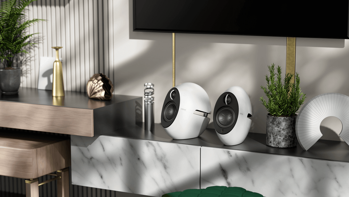 Edifier E25HD Design-Lautsprecherset mit Bluetooth 5.3 (74 Watt), Weiß