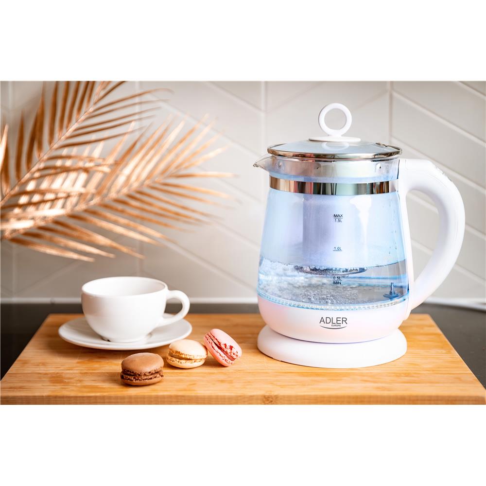 Avilia Glas-Wasserkocher 2 Liter – 1500 W, Einstellbare Temperatur, Edelstahl, Automatische Abschaltung
