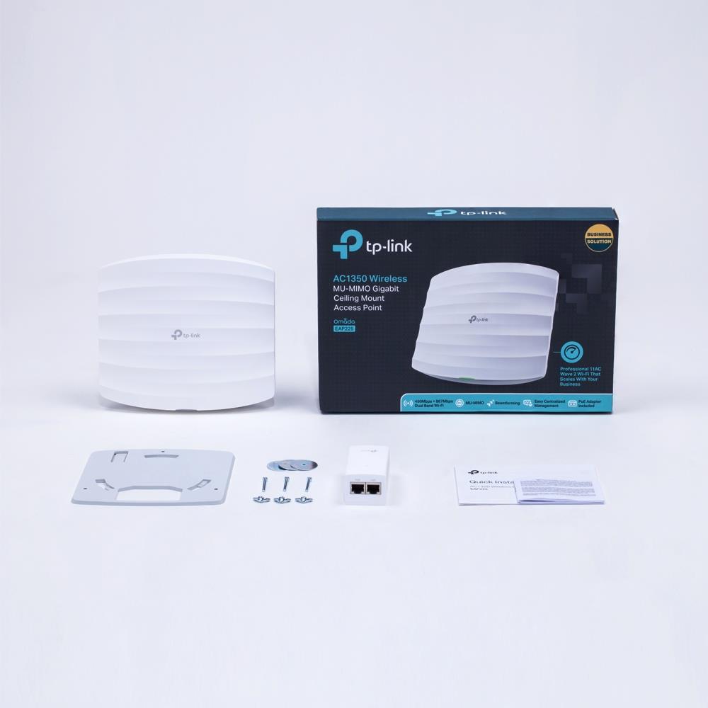 TP-Link EAP225 AC1350 Gigabit WLAN Accesspoint mit MU-MIMO zur Deckenmontage Weiß