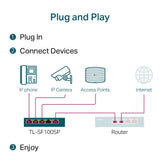 TP-Link TL-SF1005P 5-Port 10/100Mbps Desktop Switch mit 4-Port PoE+