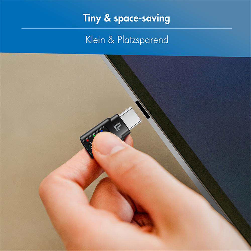 LogiLink USB‑C DAC Audio‑Adapter mit EQ, USB‑C auf 3,5 mm Klinke, schwarz