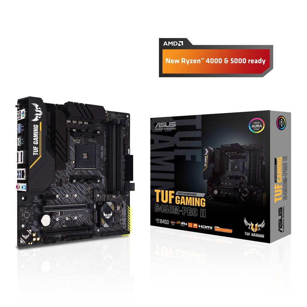 ASUS TUF Gaming B450M-Pro II Mainboard Sockel AM4 (mATX, AMD Ryzen, DDR4, 2x M.2, USB 3.1 Gen2)