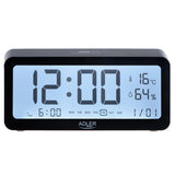 Adler AD 1195b digital Wecker batteriebetrieben Temperaturanzeige schwarz