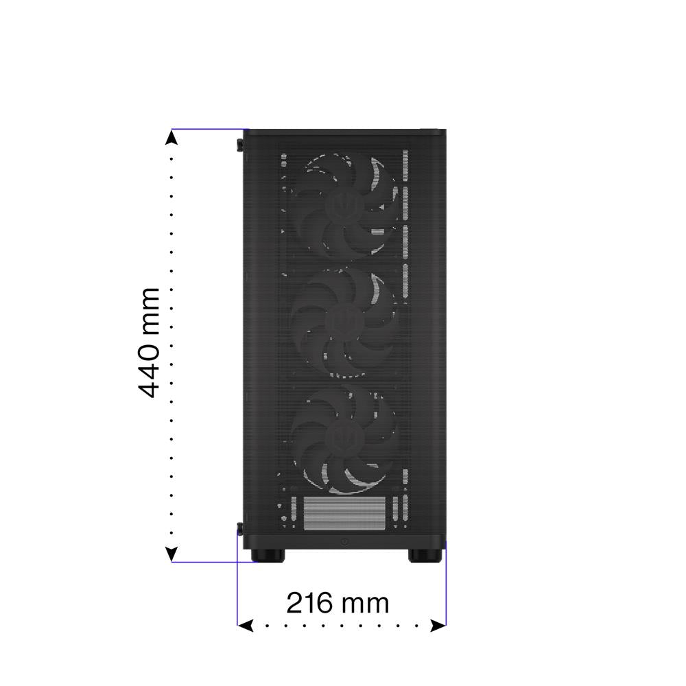 ENDORFY Case Ventum 200 ARGB, PC-Gehäuse, Schwarz, Glas-Seitenpanel, Beleuchtet, inklusive 4 Lüfter