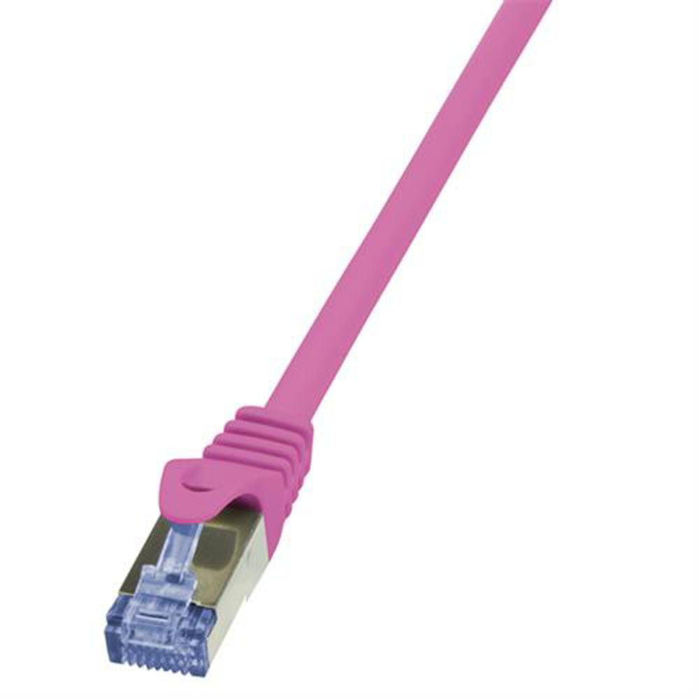 LogiLink Patchkabel PrimeLine, Cat.6A, S/FTP, pink, 2 m