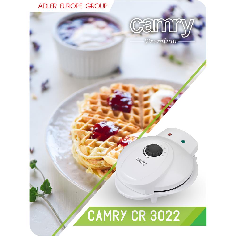 Camry CR 3022 Waffeleisen 1000 W Waffelmaker Waffelmaschine 5 Herzwaffeln