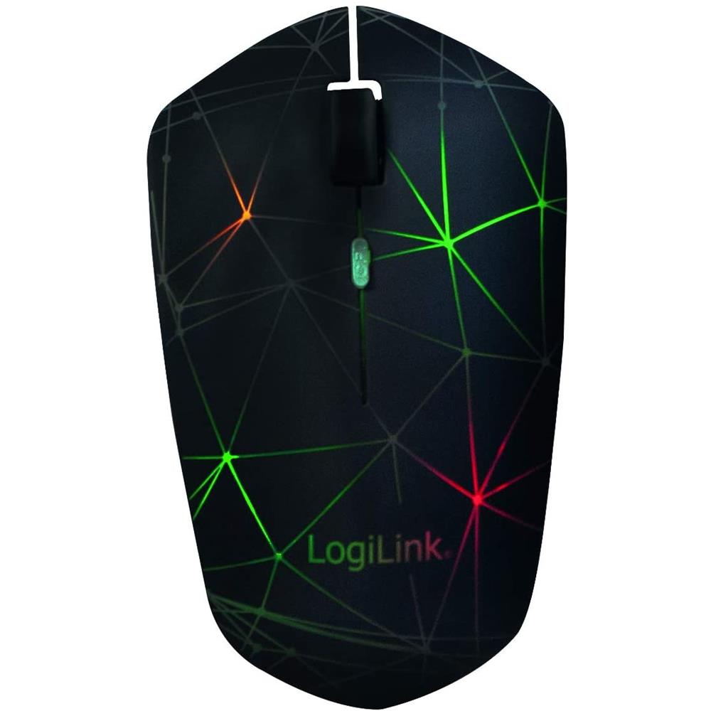 LogiLink Maus mit Bluetooth, max. 1600dpi, Schwarz mit Beleuchtung