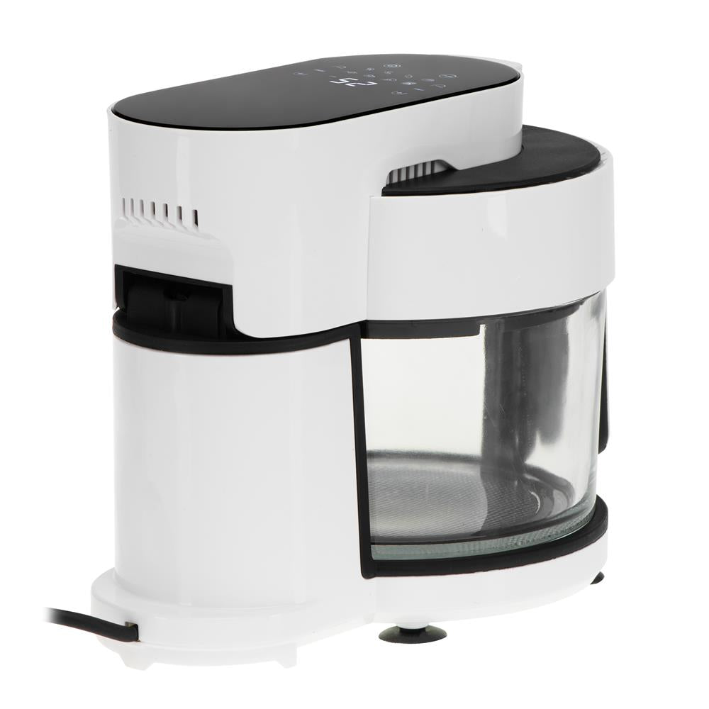 Adler AD 6316 Heißluftfritteuse mit Glasschüssel 3L Airfryer 8 Programme Timer weiß schwarz