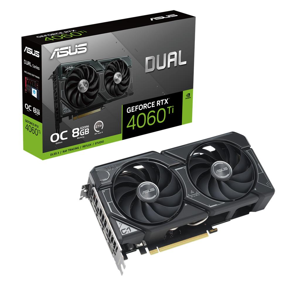 ASUS Dual GeForce RTX 4060 Ti OC Edition 8GB GDDR6 Gaming Grafikkarte NVIDIA schwarz