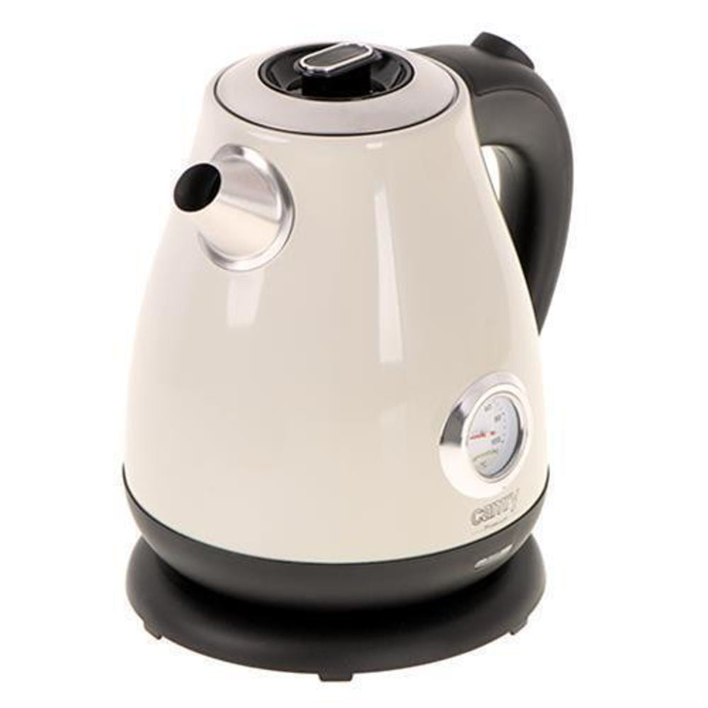 Camry CR 1344 creme Elektrischer Wasserkocher mit Thermometer 1,7L Edelstahl Wasserstandsanzeige