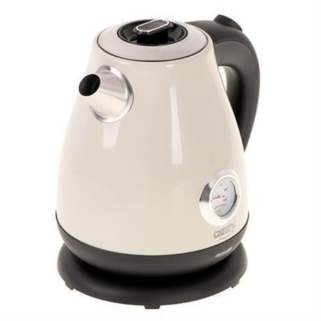 Camry CR 1344 creme Elektrischer Wasserkocher mit Thermometer 1,7L Edelstahl Wasserstandsanzeige