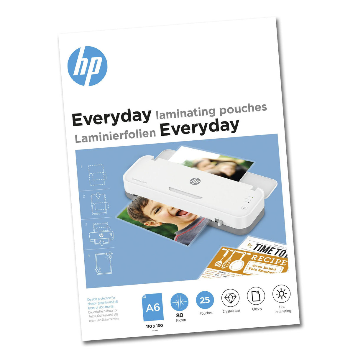 HP Everyday Laminierfolien DIN A6, 80 Micron, 25 Stück