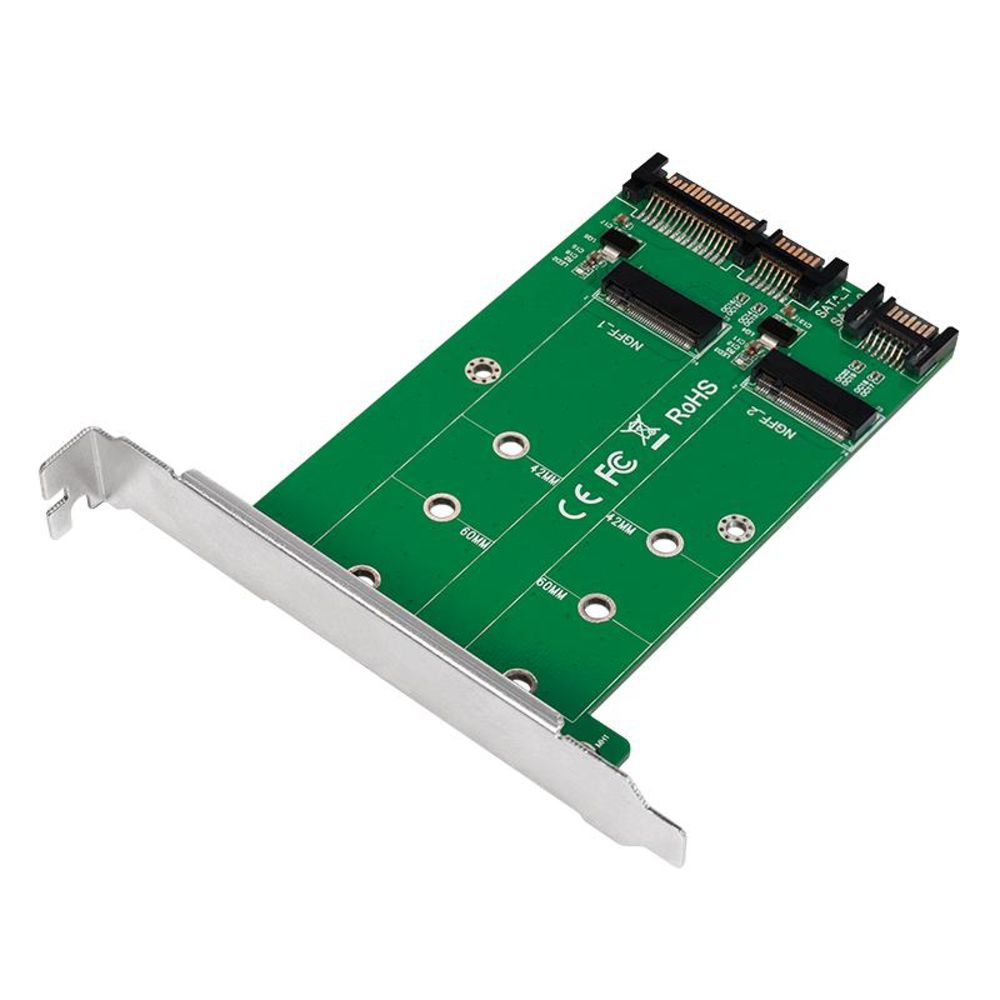 LogiLink 2x SATA zu 2x M.2 SATA SSD Adapter